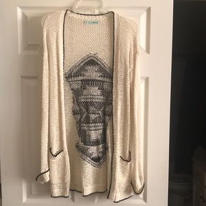 Maurices cream and black cardigan